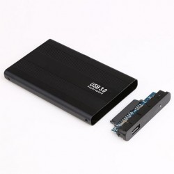USB 3.0 HDD Box External Enclosure Case for 2.5 inch SATA Hard Drive Aluminium Black